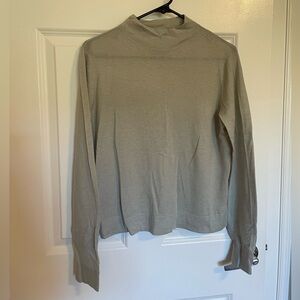 Vince Light Gray Green Mock Neck Sweater